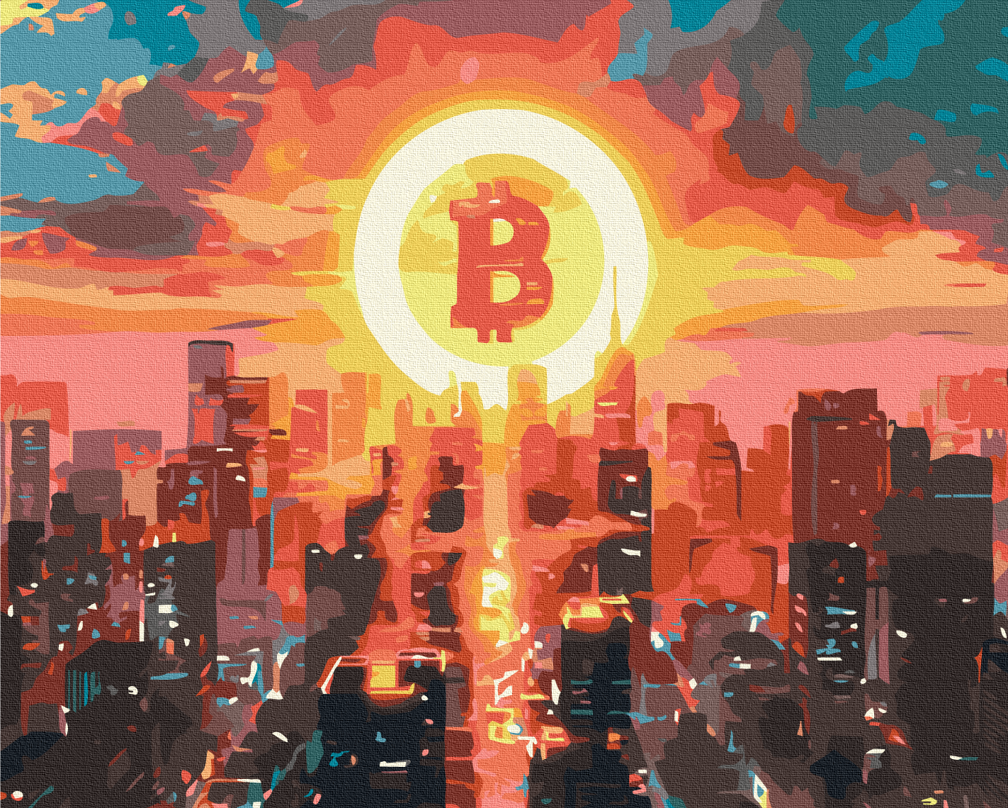 Maalaa numeroin Paint by numbers Bitcoin City