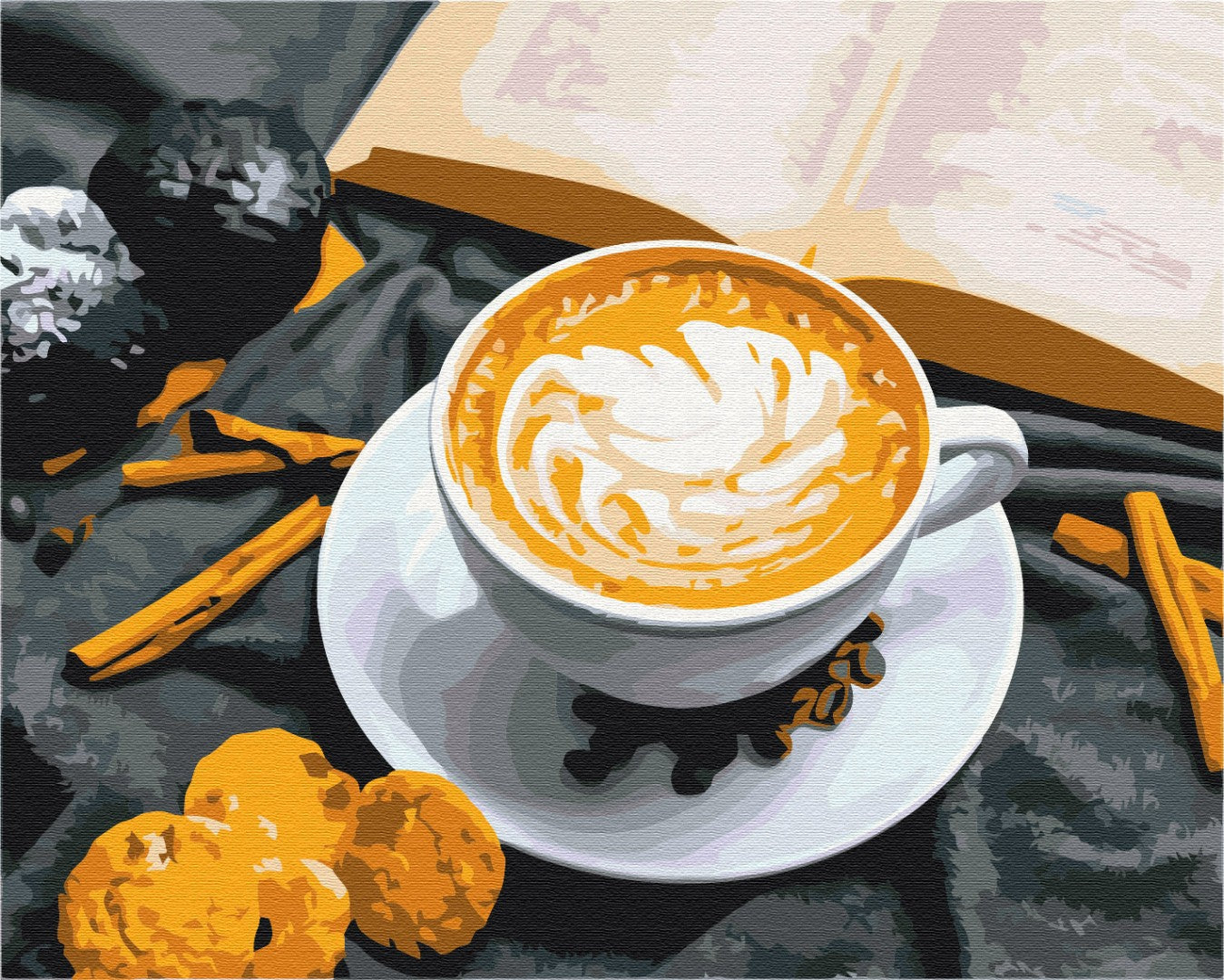 Maalaa numeroin Paint by numbers Coffee with the aroma of cinnamon