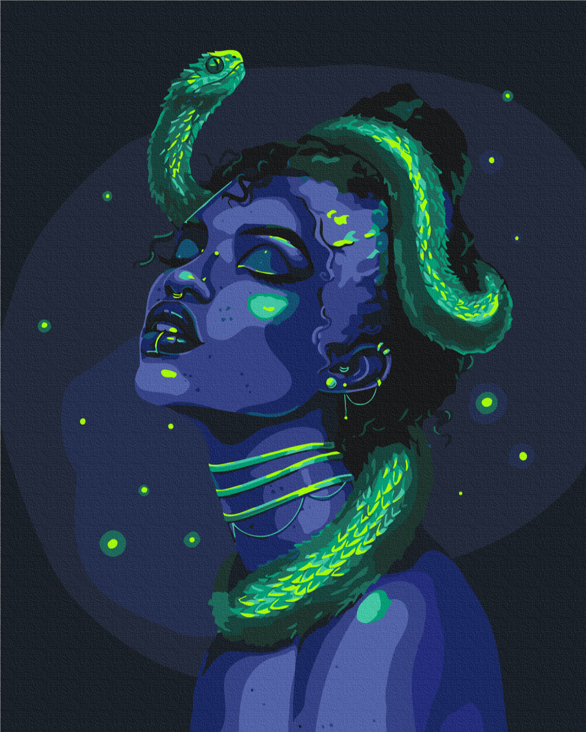 Maalaa numeroin Paint by numbers Your neon snake © Solomiya Kovalchuk
