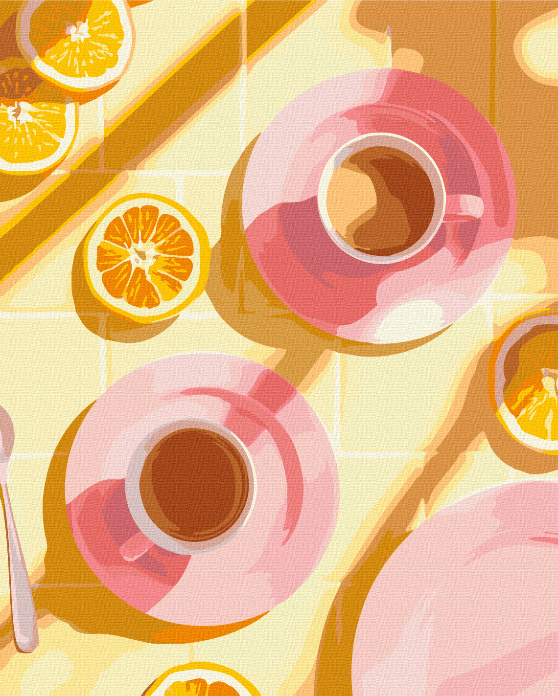 Maalaa numeroin Paint by numbers Coffee with a taste of summer