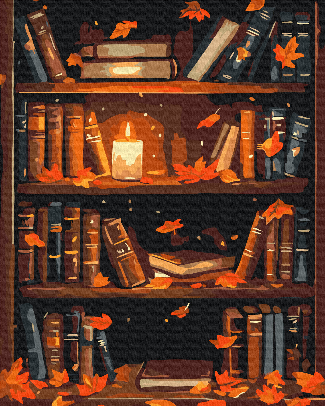 Maalaa numeroin Paint by numbers Autumn shelf