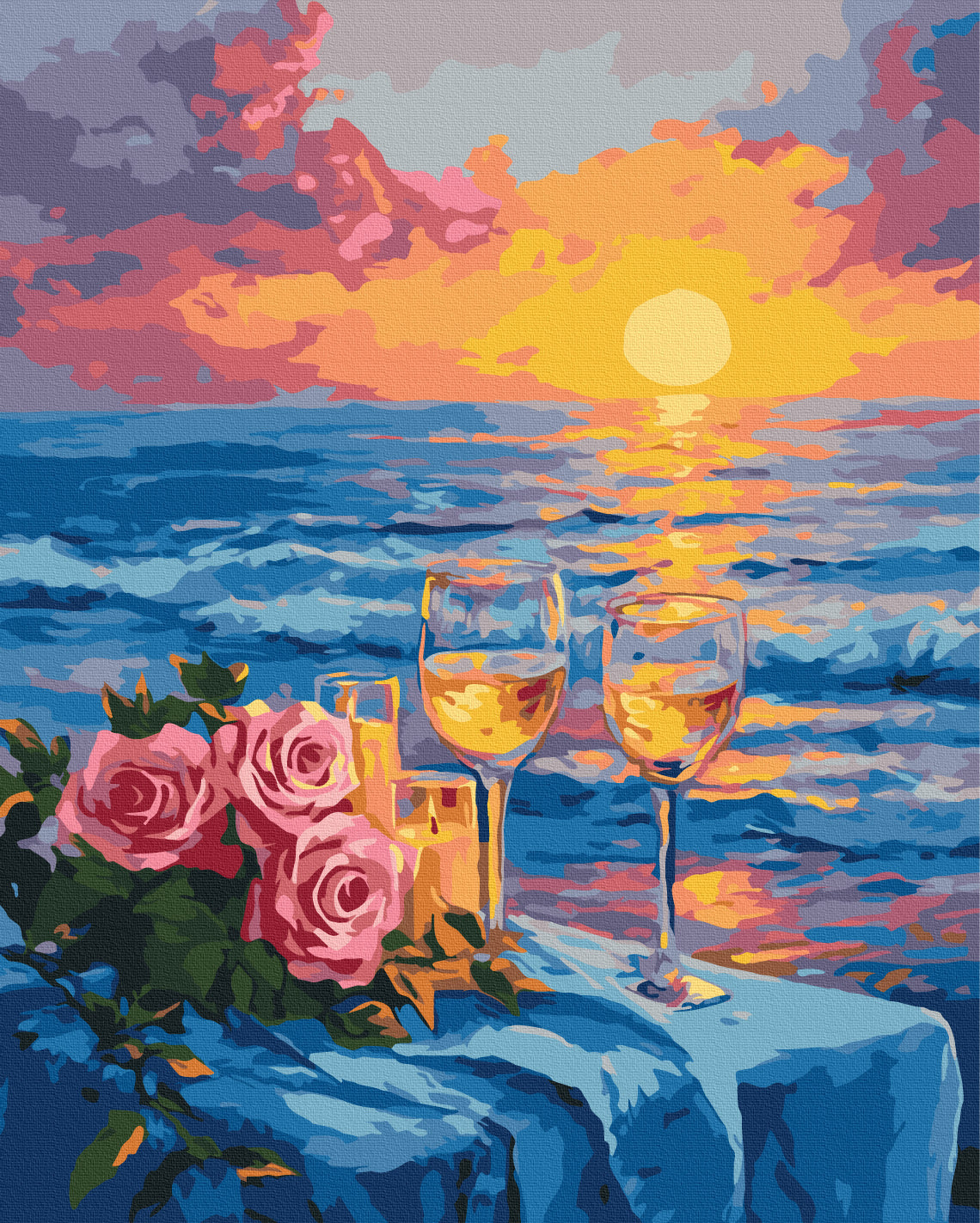 Maalaa numeroin Paint by numbers Dinner at sunset