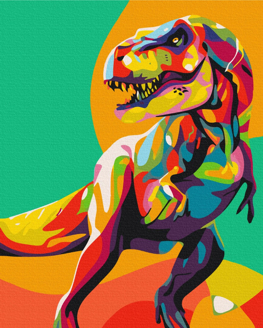 Maalaa numeroin Paint by numbers Rainbow Tyrannosaurus