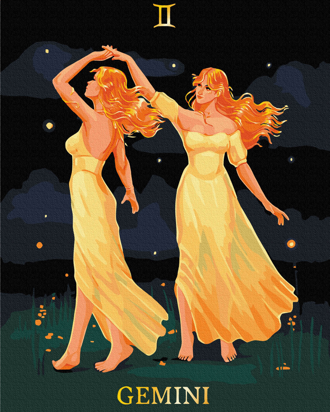 Maalaa numeroin Paint by numbers Gemini © Solomiya Kovalchuk