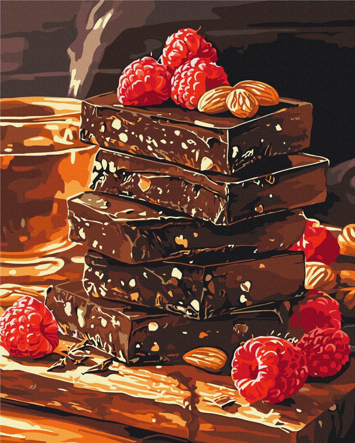 Maalaa numeroin Paint by numbers Chocolate with nuts and fruit