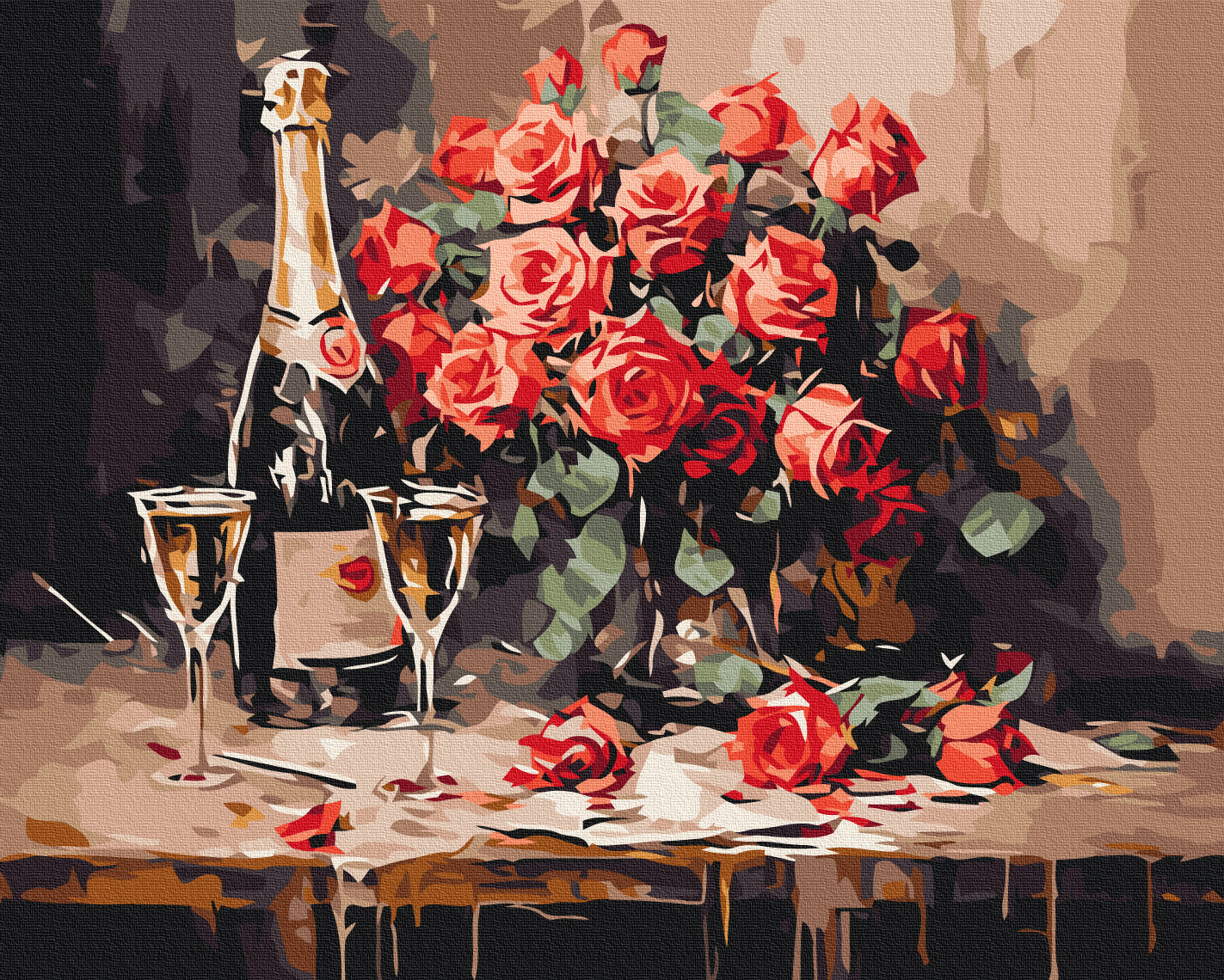 Maalaa numeroin Paint by numbers Champagne for two