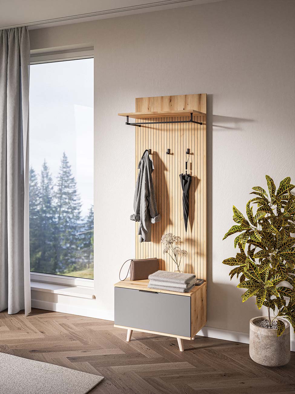 Eteisen kaapisto Nordic D grafiitin harmaa