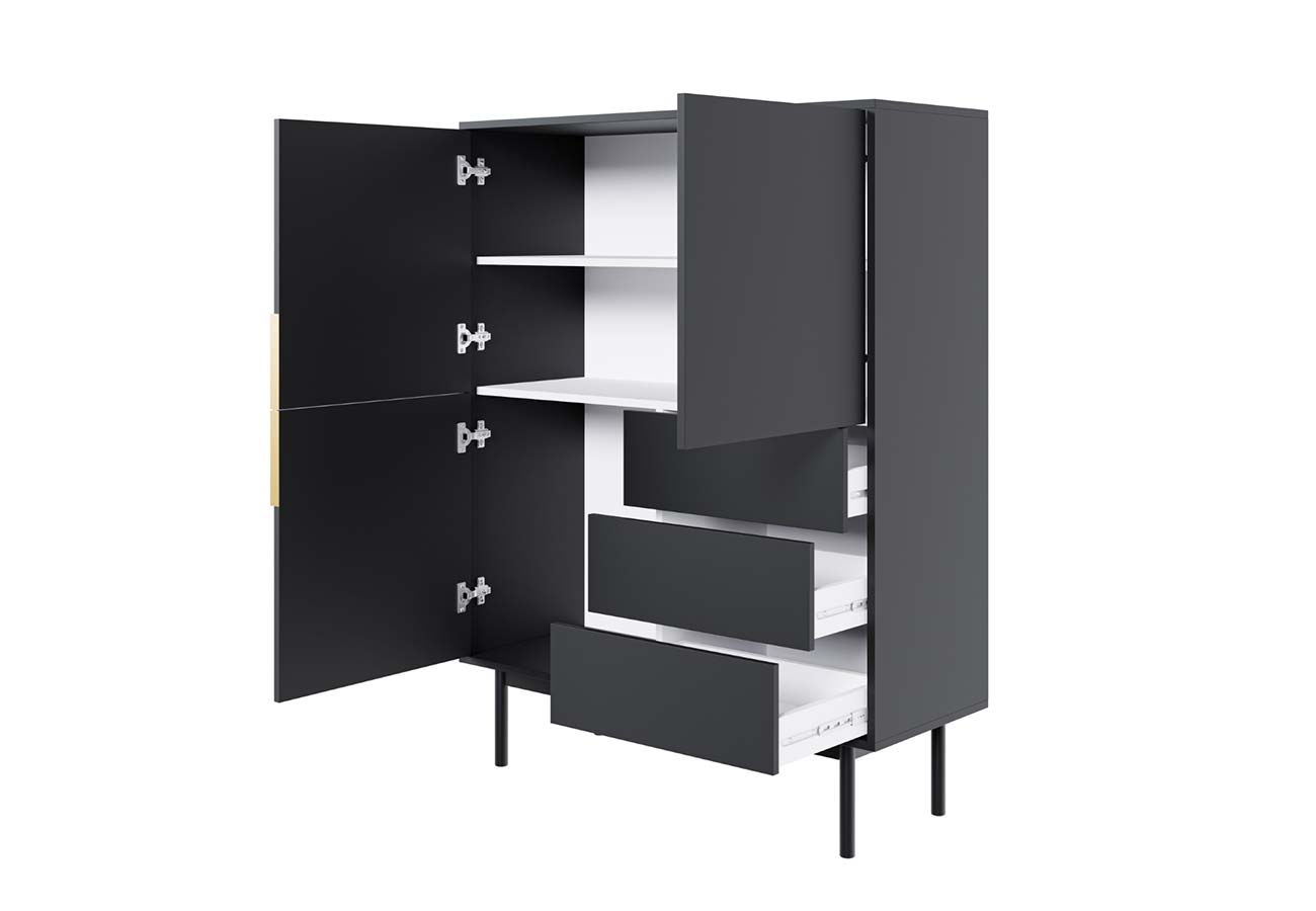 Lipasto viva 104cm mattamusta kaapit