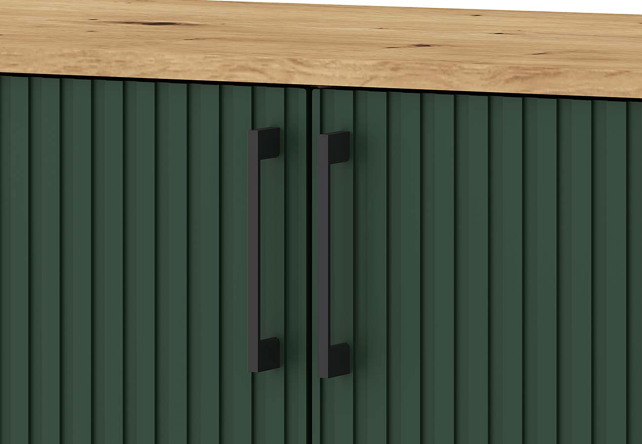 Lugo vihreät kaapinovet ja mustat vetimet