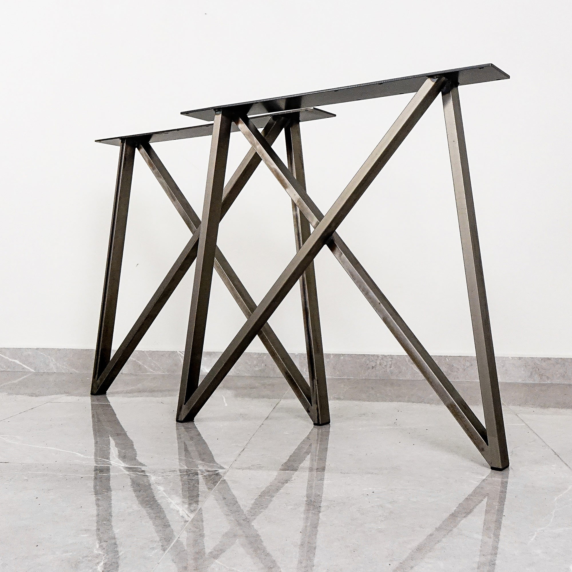 Metallijalat X teollinen loft teräs 2kpl