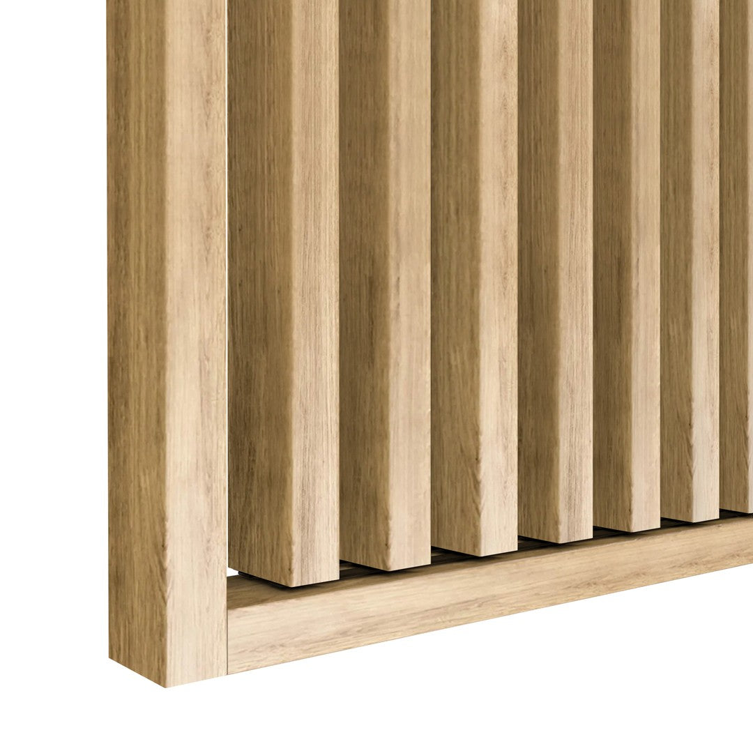 Moderni tammisävyinen tilanjakaja rimaseinäNatural Oak