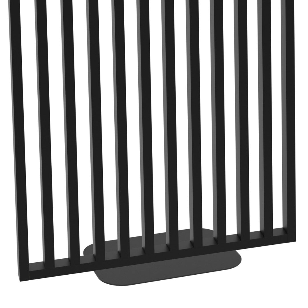 Musta MDF-rimaväliseinä 60x40 cm teräsjalustalla