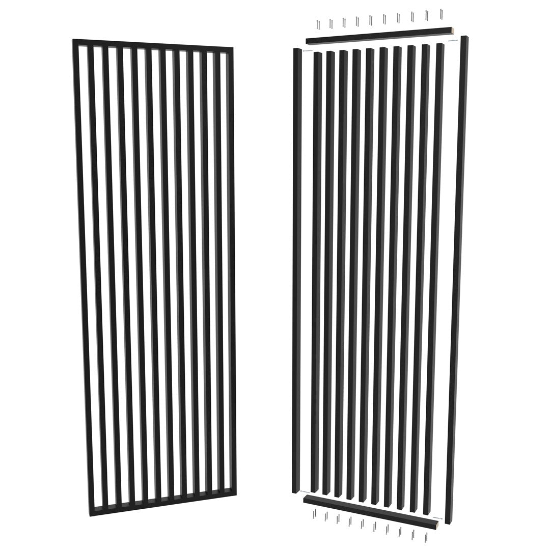Mustamatta rimaseinä 30x60 cm rimoilla – tyylikäs MDF-väliseinä 50 mm rimojen väleillä