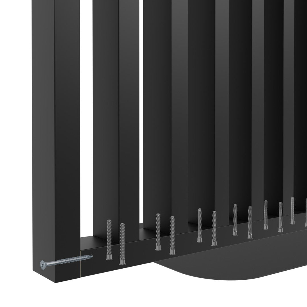 Musta siirrettävä rimatilanjakaja ilman poraamista