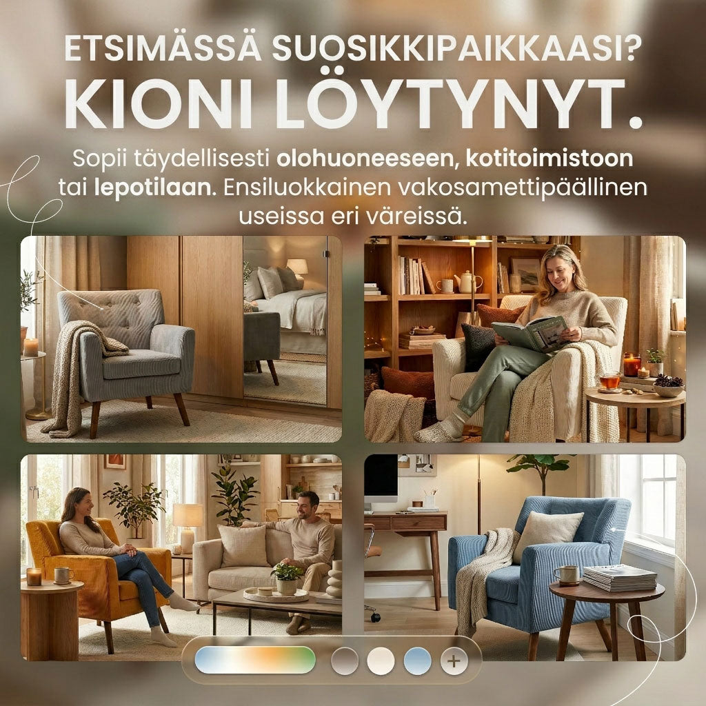 Nojatuoli useita eri vareja