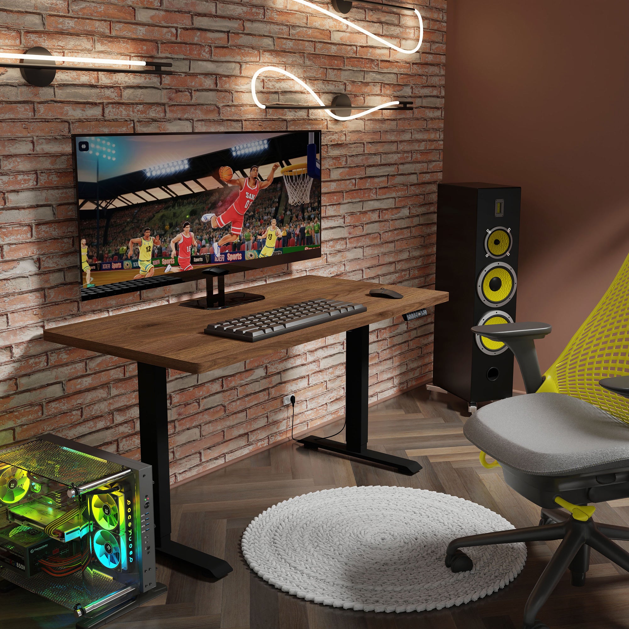 Sähköinen pelipöytä walnut musta