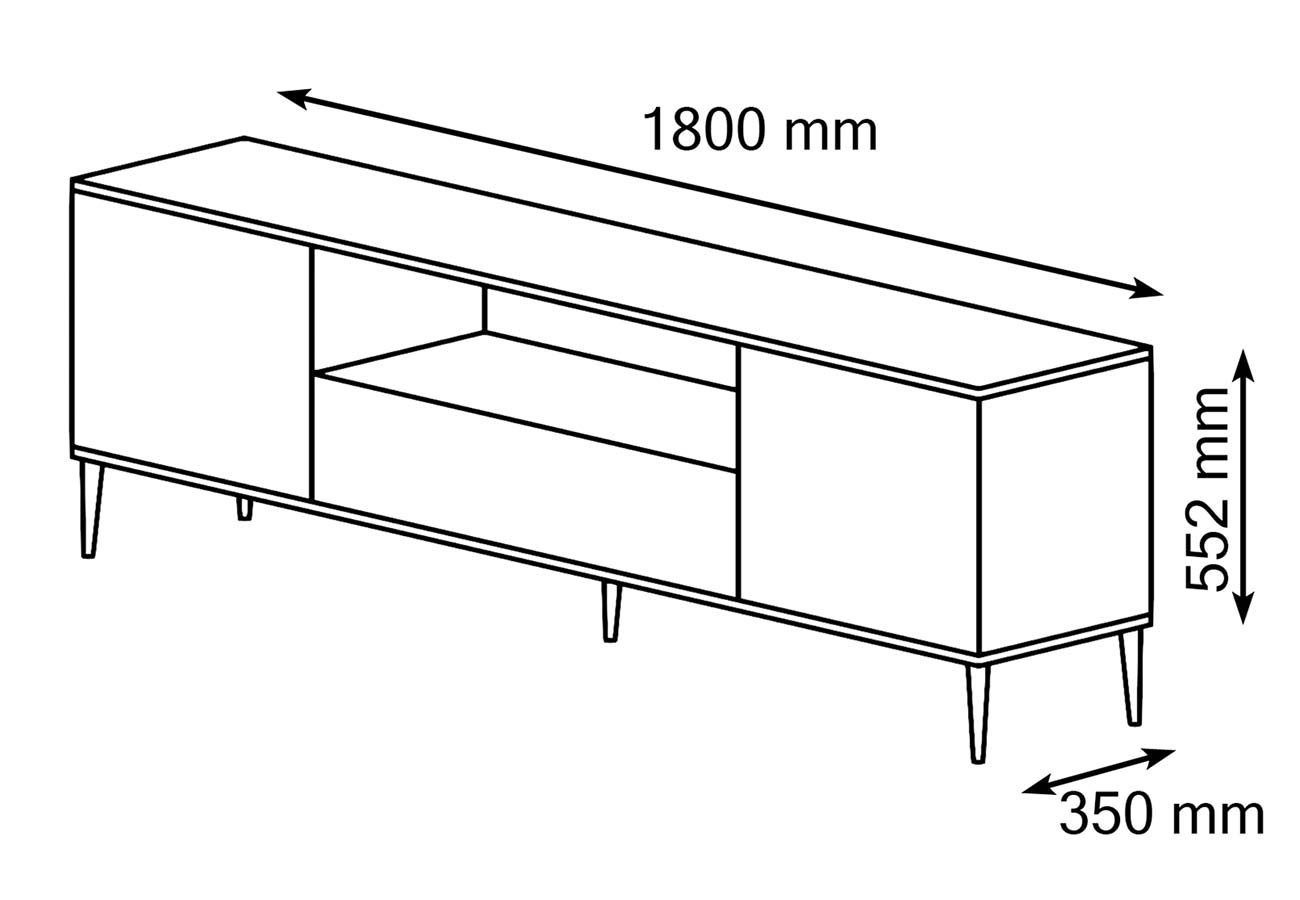 Petra tv-taso 180cm mitat