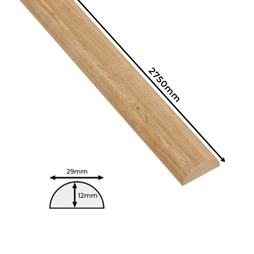 Puoliympyrä lista mdf tammi 29x12 mm