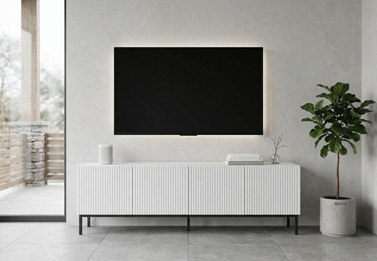 Tv-taso Ravenna valkoinen 200 cm
