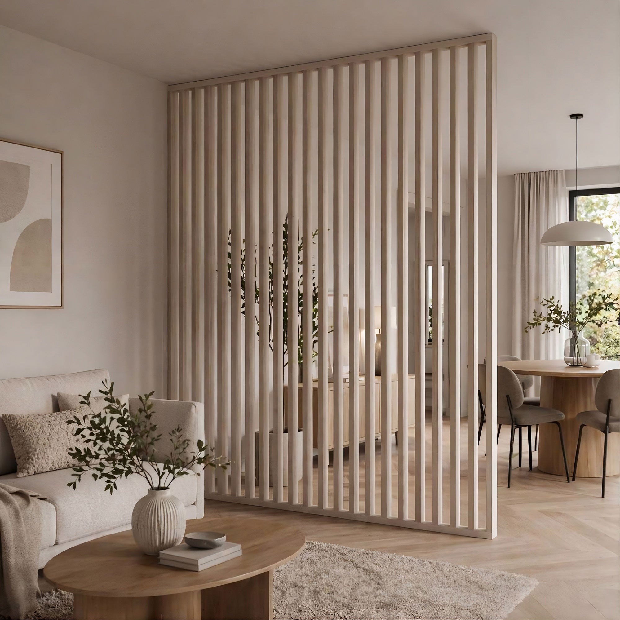 Rimaseinä olohuoneessa kashmir beige
