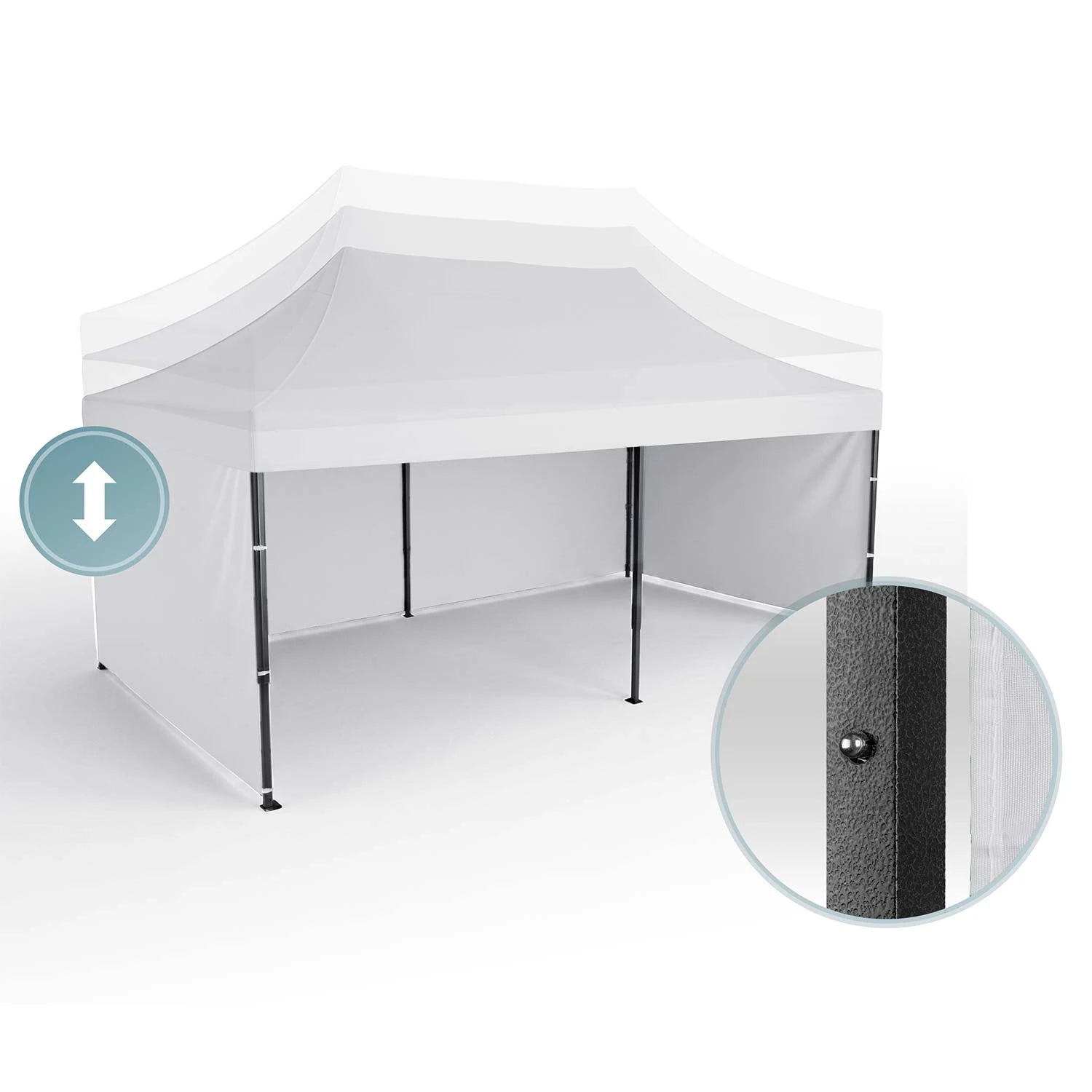 Säädettävä paviljonki 3x6 m valkoinen
