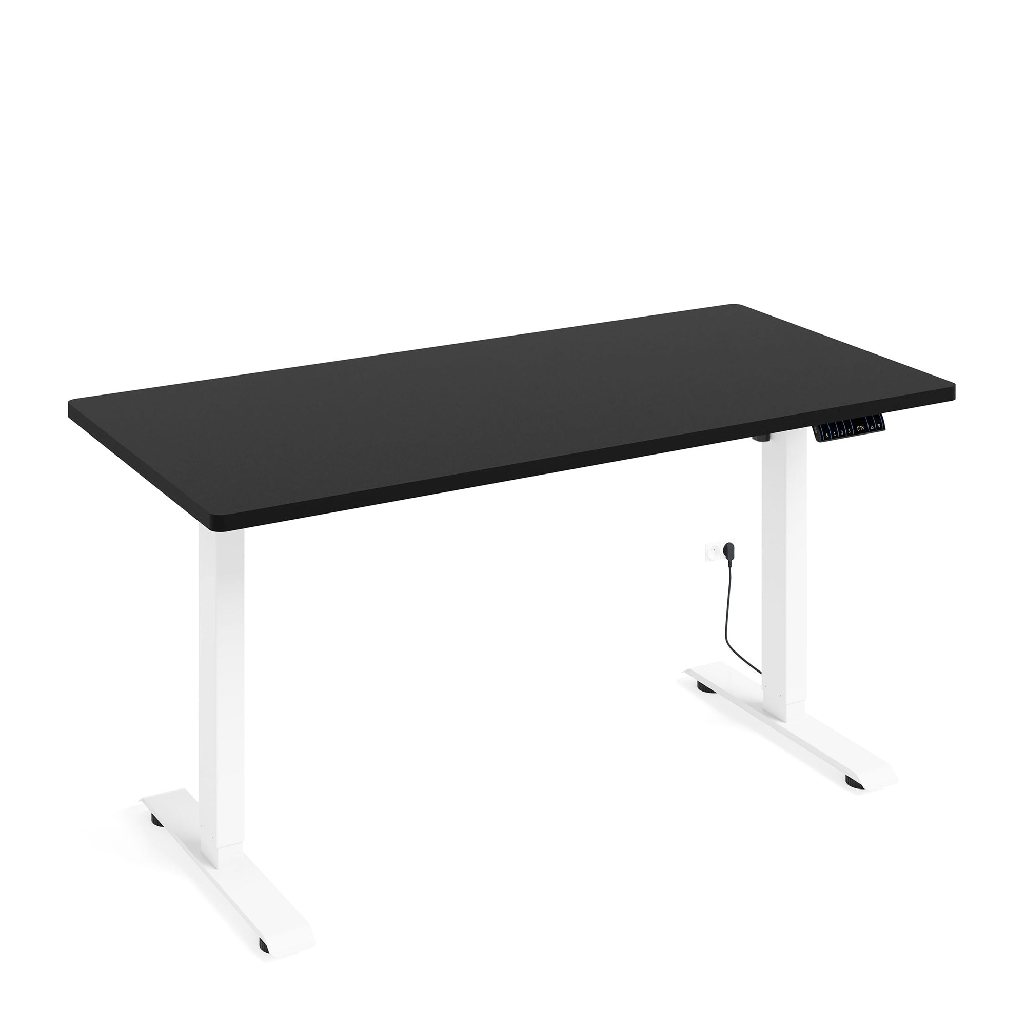 Sähköpöytä musta valkoinen metallijalat 140cm