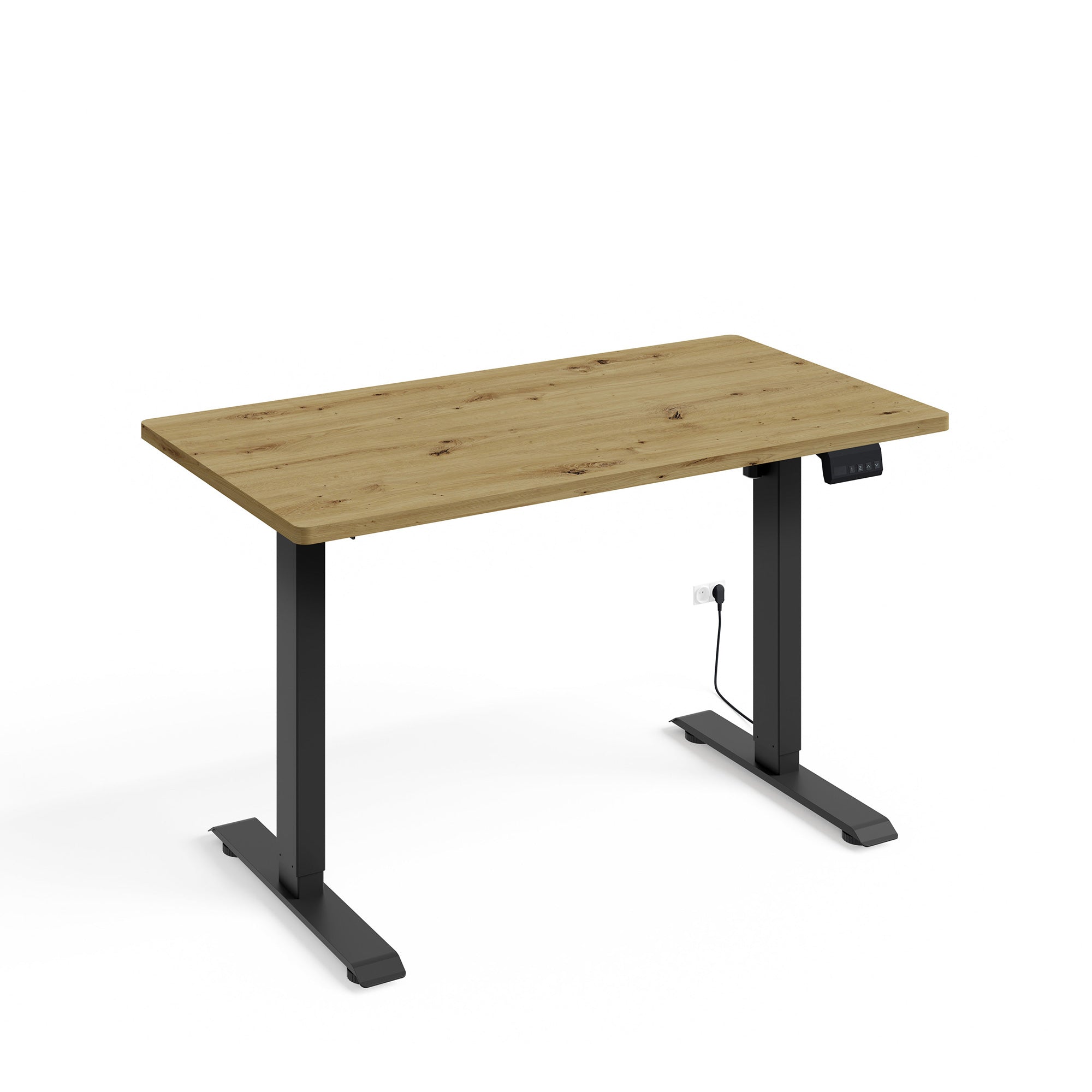 Sähkopöytä tammi mustat metallijalat 120cm