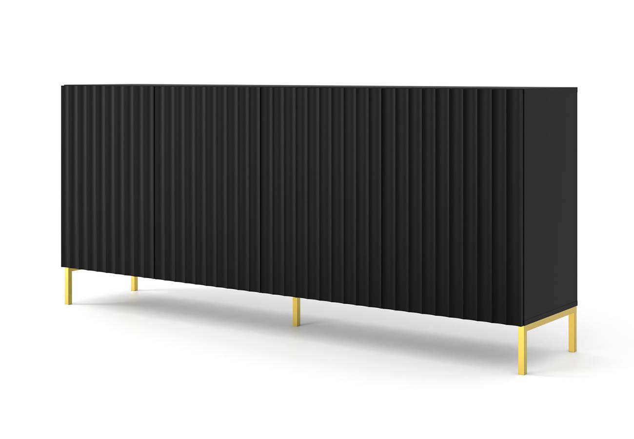 Senkki Wave 4D 200cm matta musta kultaiset jalat