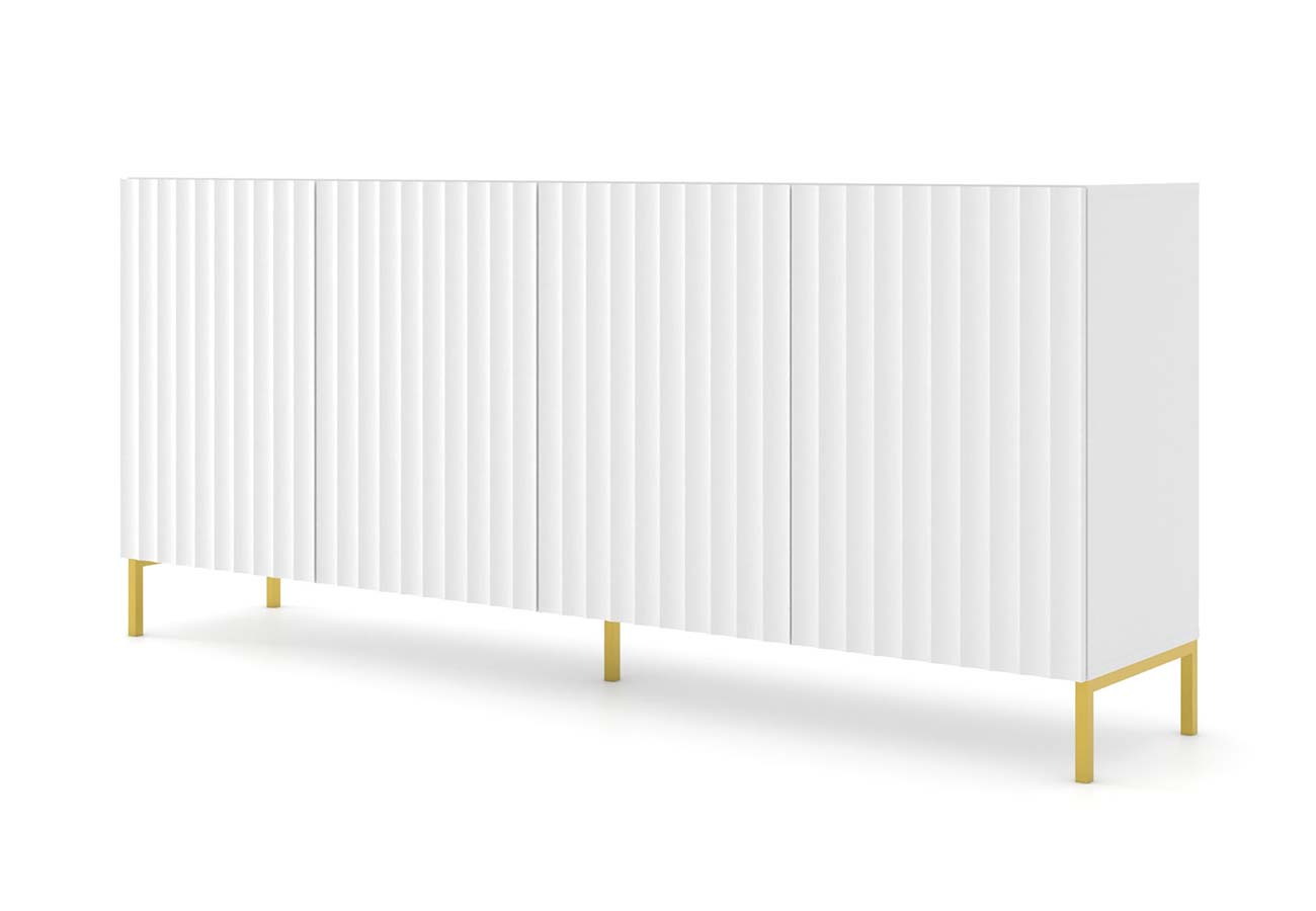 Senkki Wave 4D 200cm matta valkoinen kultaiset jalat