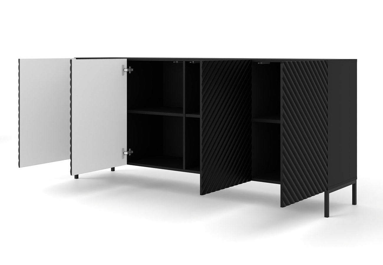 Musta matta design senkki metallirungolla