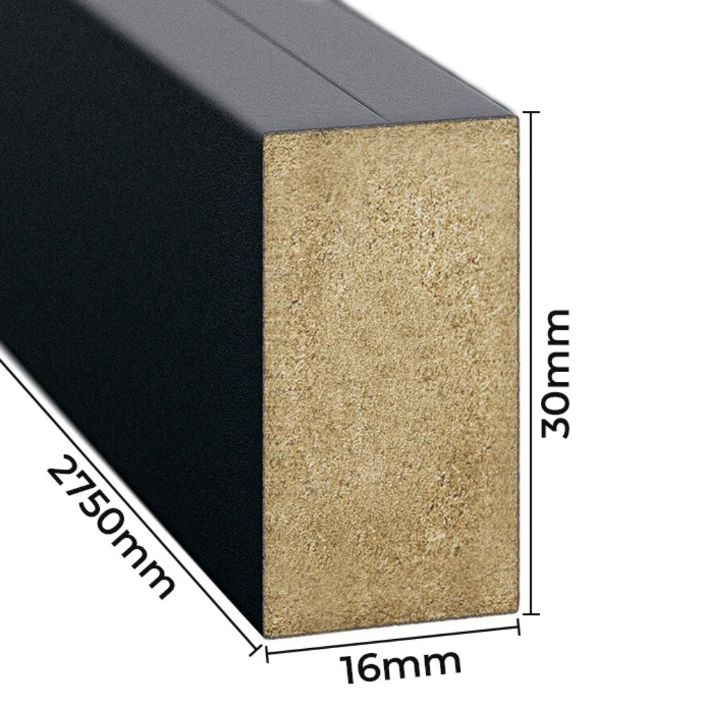 Sisustusrima Musta 16x30mm rima