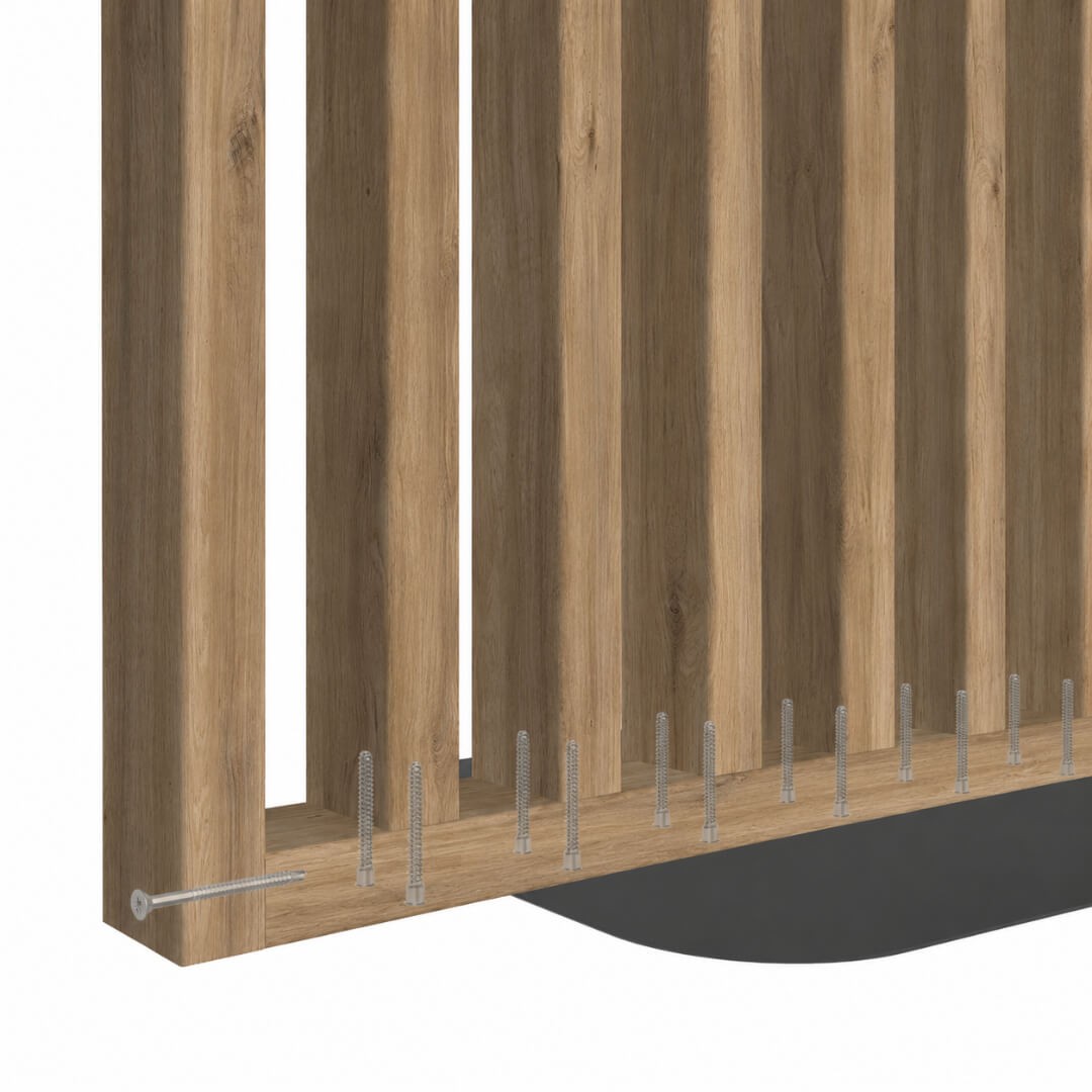 Tumma tammi siirrettävä rimaseinä 30x60 mm rimoilla