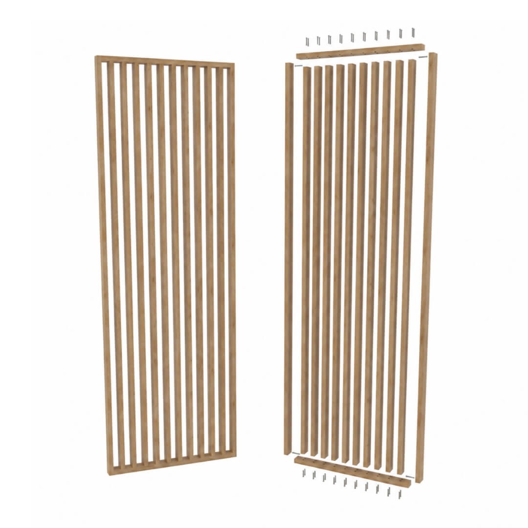 Tumma tammi sisustusrimat 30x60 mm näyttävänä tehosteseinänä