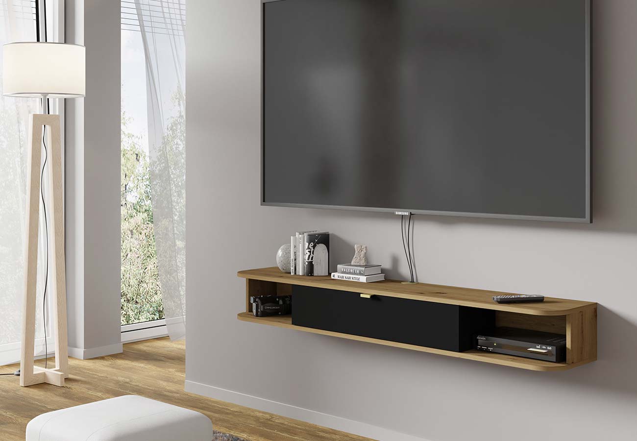 Seinälle asennettava tv-taso Icarus 156cm