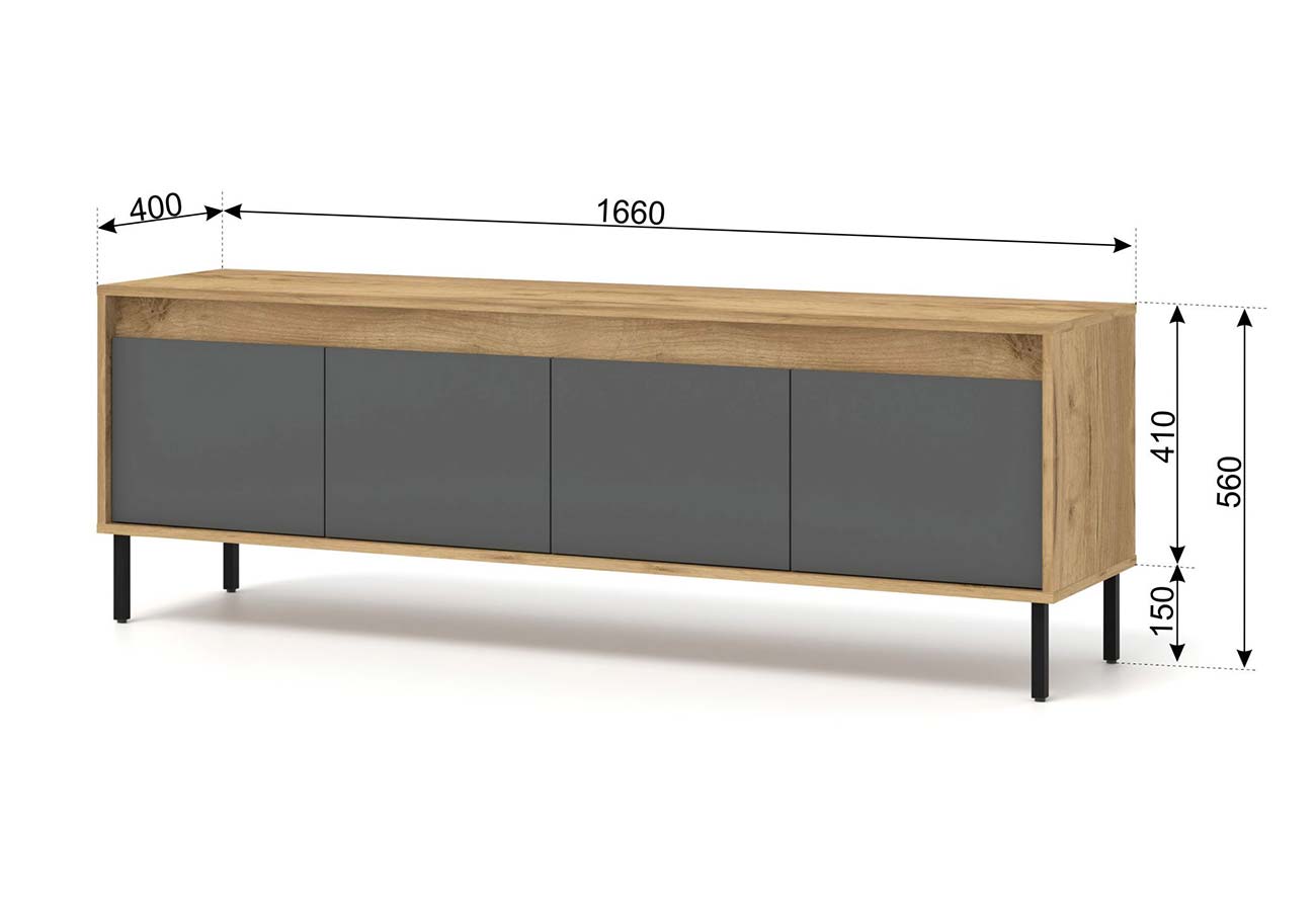 Tv-taso Nesta 166 cm mitat
