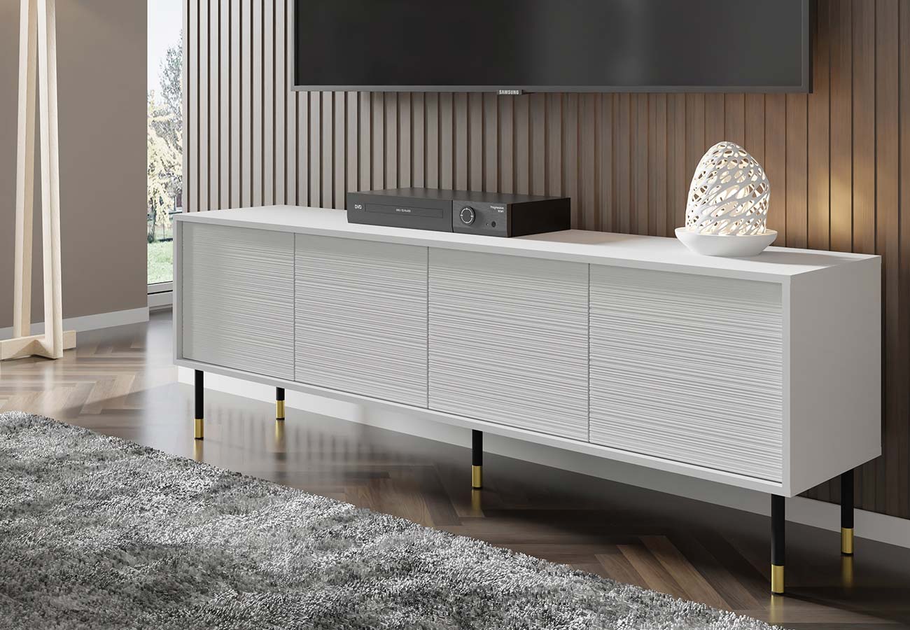 Tv-taso Sherwood matta valkoinen 180cm