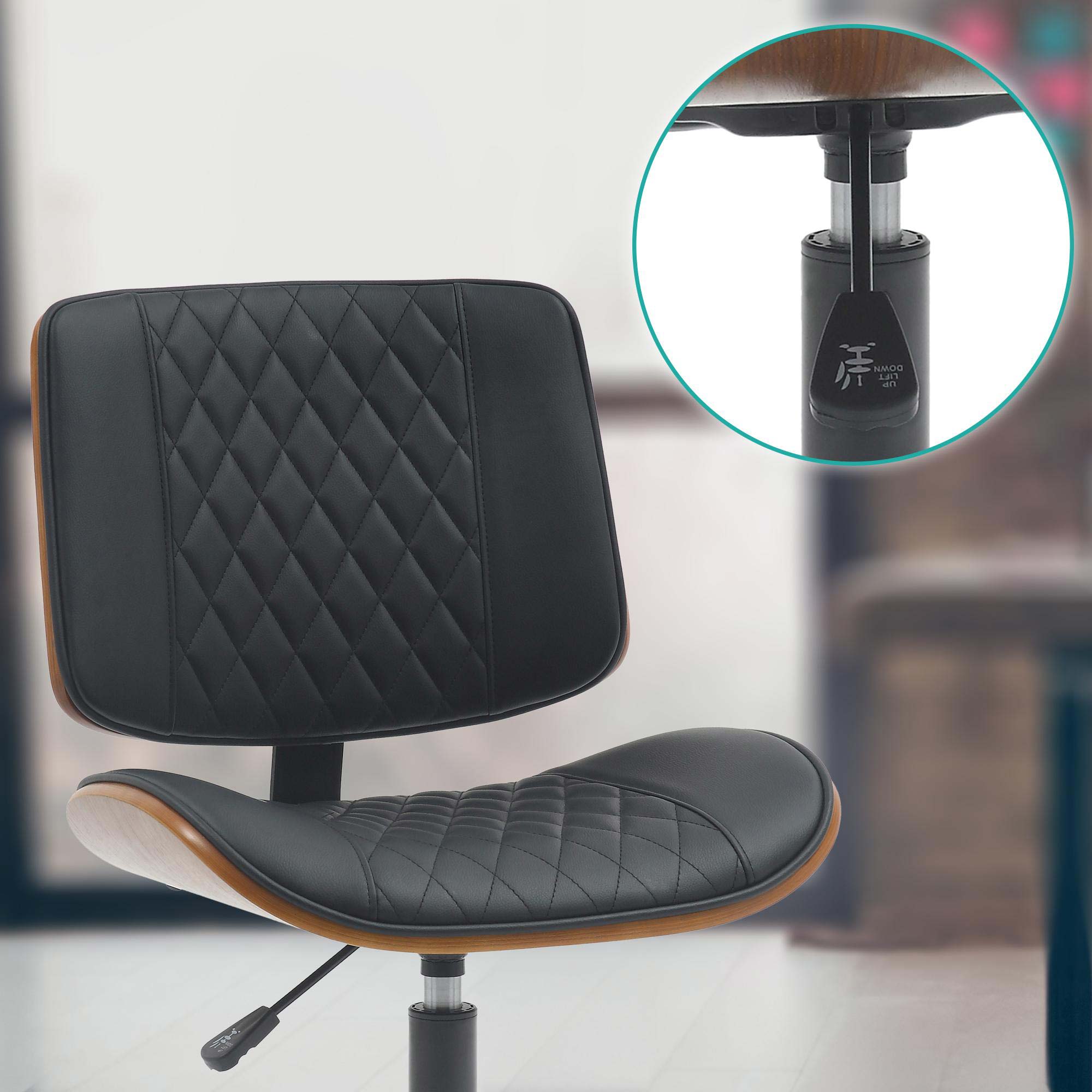 Työtuoli Office Lux walnut musta korkeussäädettävä