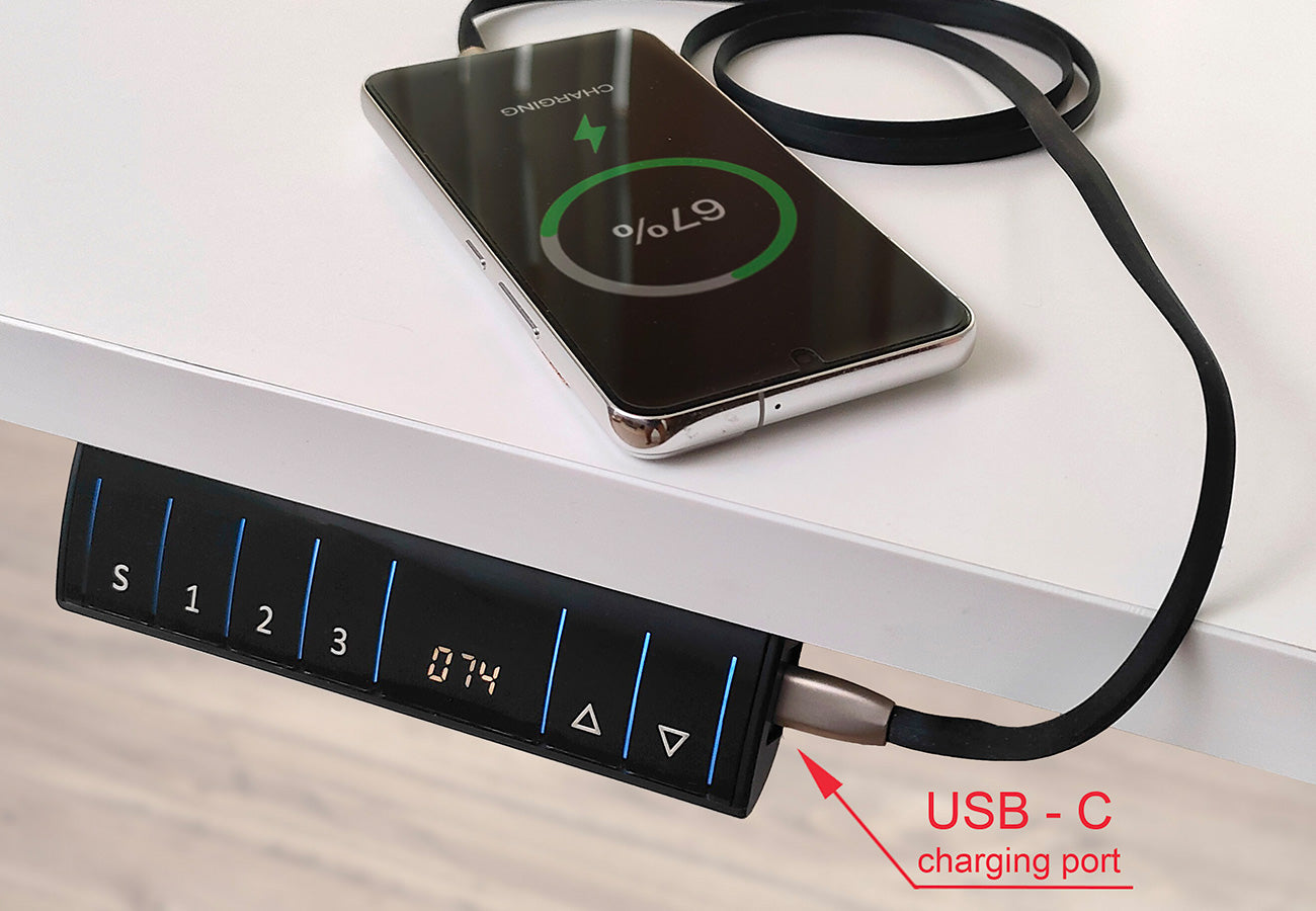 USB-C lataus sähköpöytä