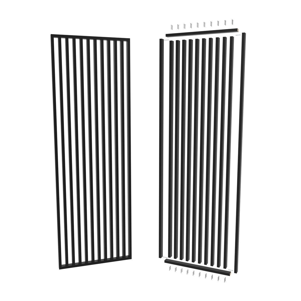 Väliseinät mdf rimoista 30x60mm musta