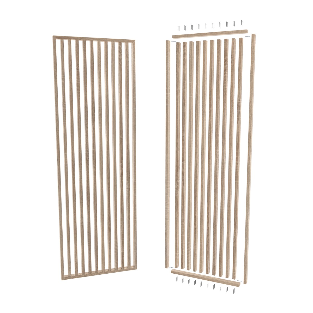 Väliseinät mdf rimoista 30x60mm tammi sonoma