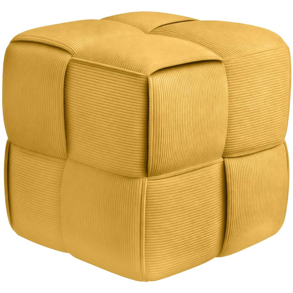 Vakosamettirahi keltainen 40x40 cm moderni rahi