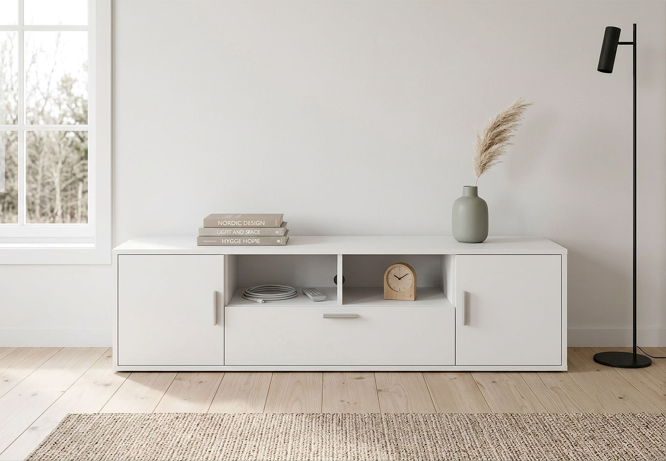 Valkoinen Tv taso Blanca 150 cm
