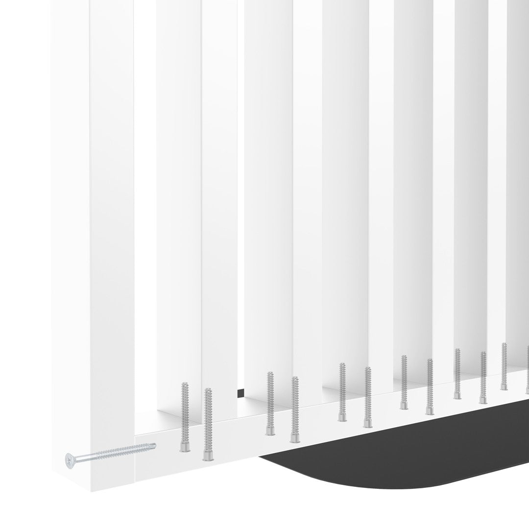 Valkoinen siirrettävä rimaseinä 30x60 mm rimoilla