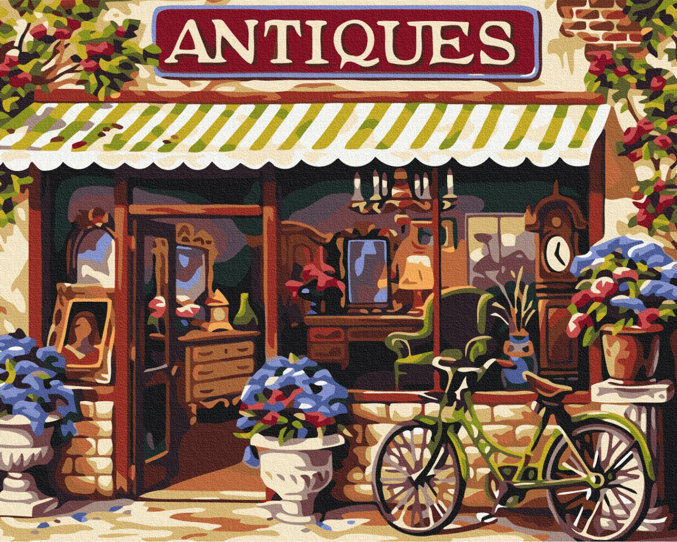 Maalaa numeroin Paint by numbers Antique shop