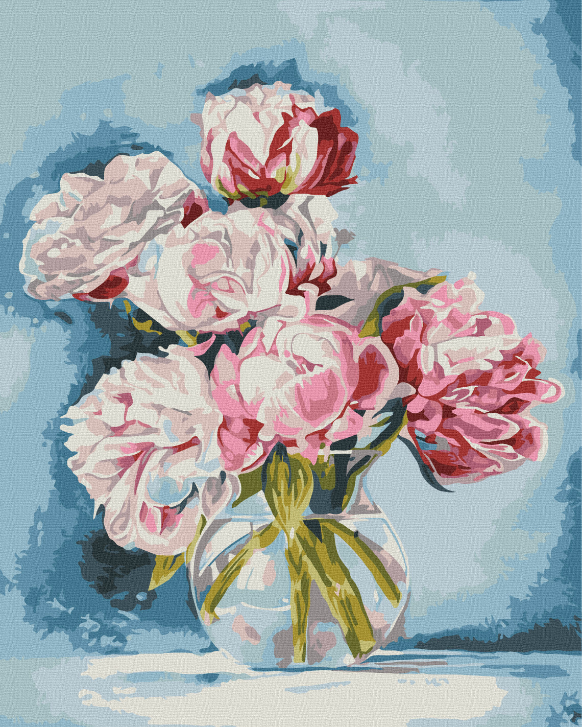 Maalaa numeroin Paint by numbers Peonies in a vase © Iryna Ponna