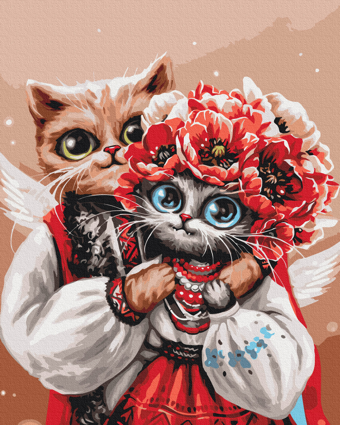Maalaa numeroin Paint by numbers Cats are angels © Marianna Pashchuk