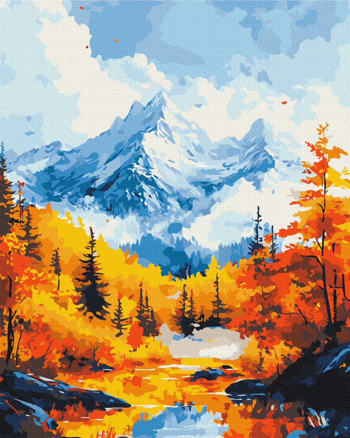 Maalaa numeroin Paint by numbers Golden autumn in the mountains