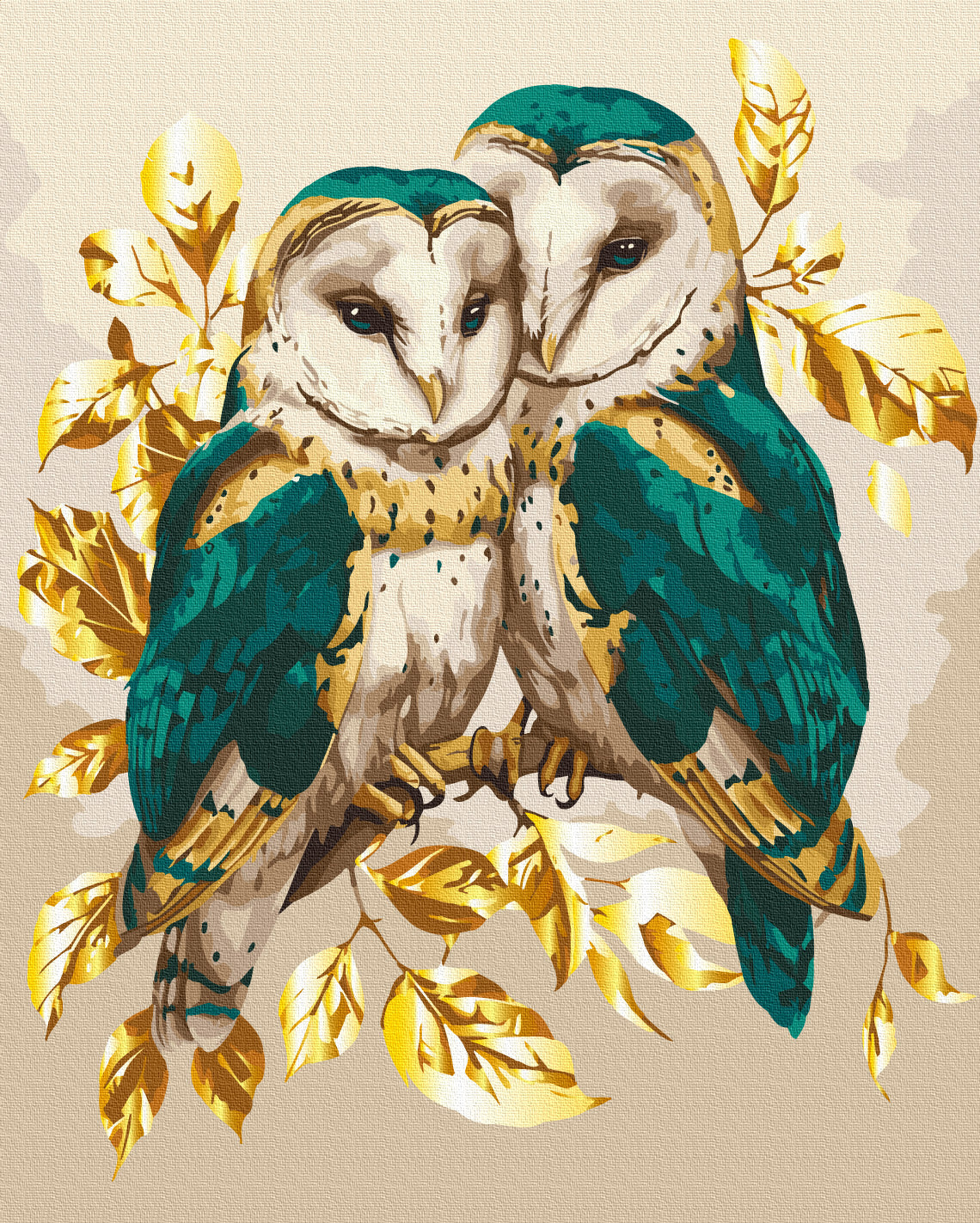Maalaa numeroin Paint by numbers Emerald wisdom with metallic colors