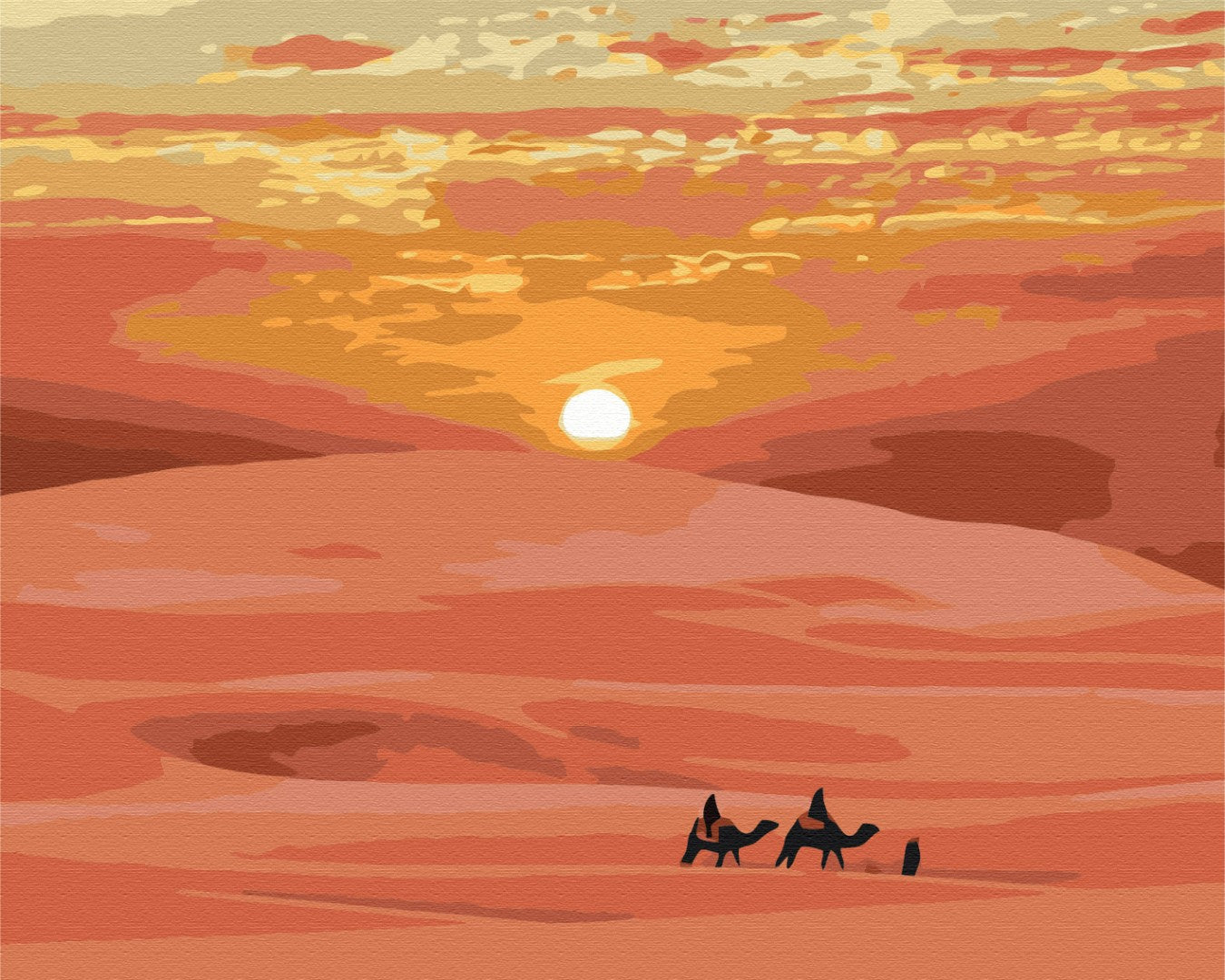 Maalaa numeroin Paint by numbers Hot desert sun