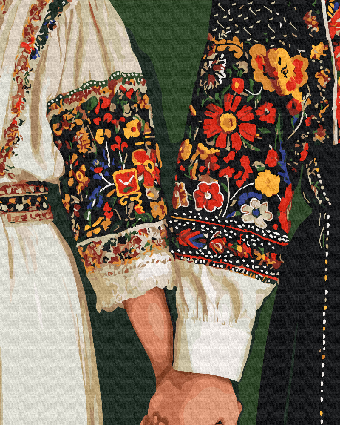 Maalaa numeroin Paint by numbers There is a heart in an embroidered shirt